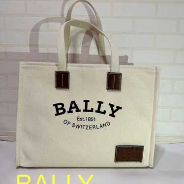 BALLY Tote Bag Ivory Canvas