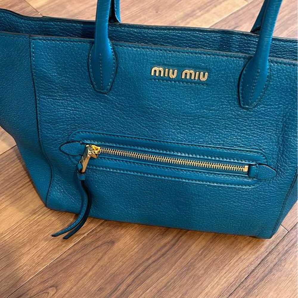 Miu Miu tote bag in green. - image 1