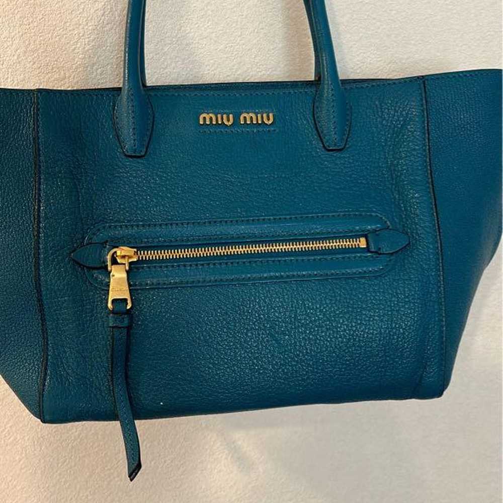 Miu Miu tote bag in green. - image 2