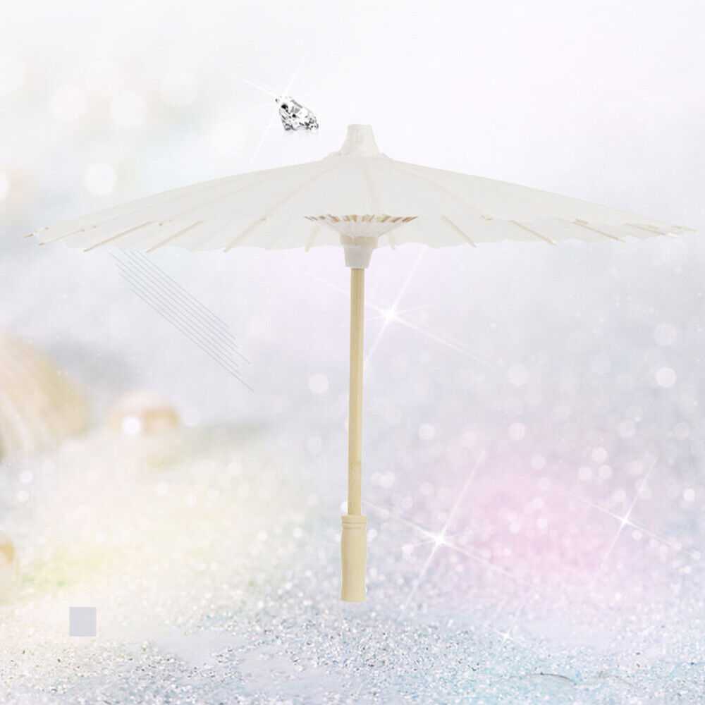 40 Cm Compact Umbrella White Paper Parasol Childr… - image 4