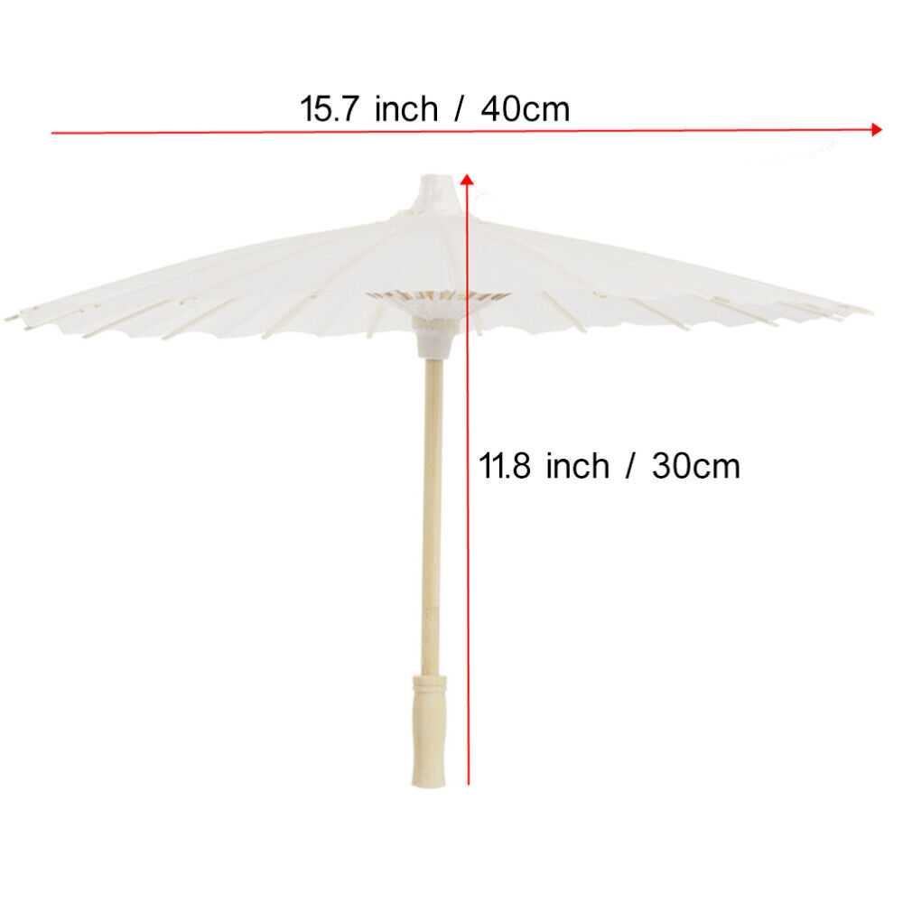 40 Cm Compact Umbrella White Paper Parasol Childr… - image 5