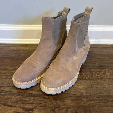 Vince Camuto suede nude boots