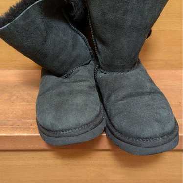 UGG Black Fur-Lined Suede Short Boots Size 23cm