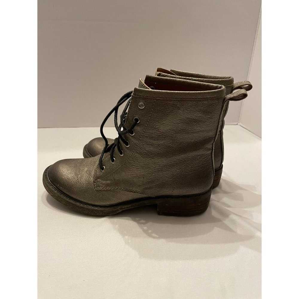 Lucky Brand COMBAT Boots Women Sz 6 METALLIC GOLD… - image 3