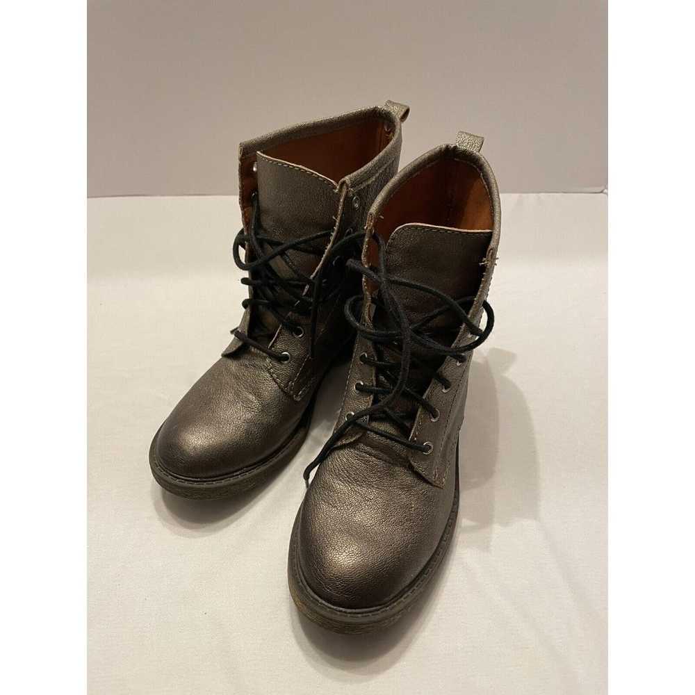 Lucky Brand COMBAT Boots Women Sz 6 METALLIC GOLD… - image 4