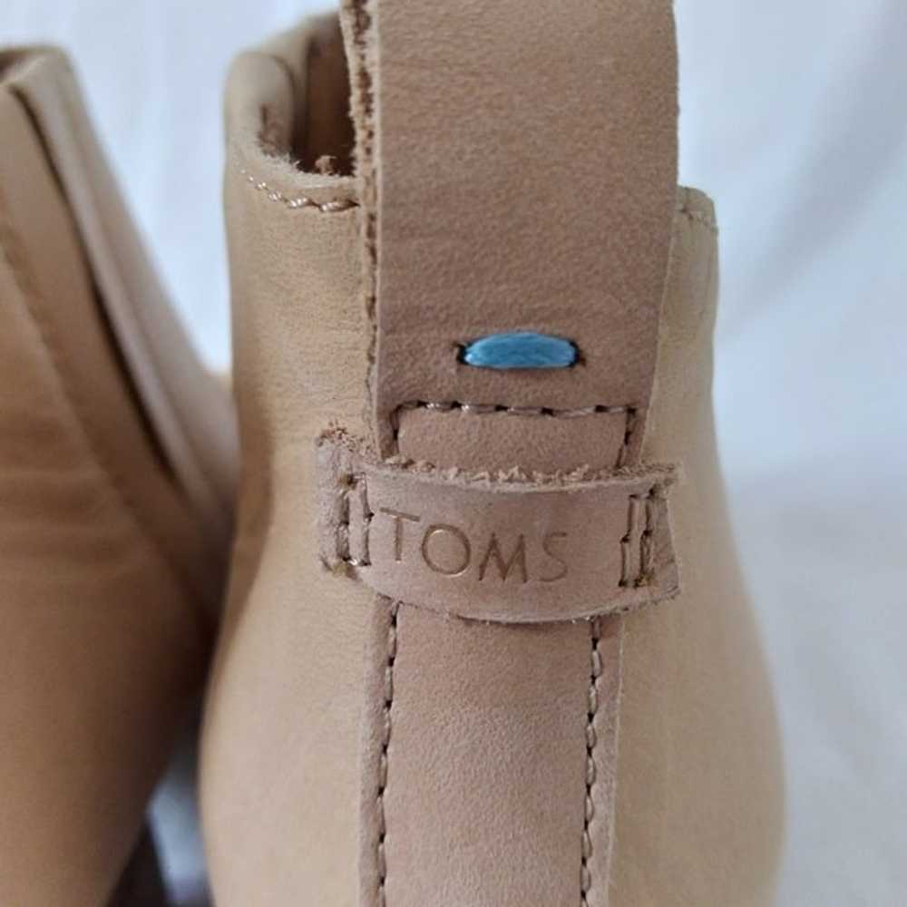 NWOT Toms "Leilani" Honey Leather Pull On Stacked… - image 7