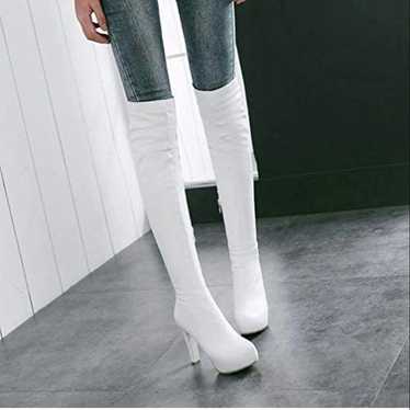 Long boots, white, high heels - image 1