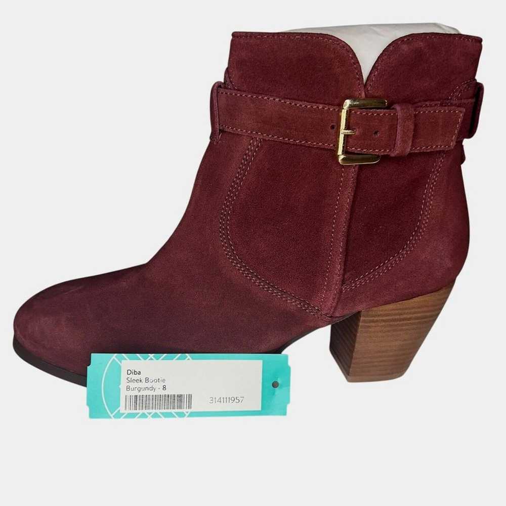 Diba Sleek Burgundy Suede Leather Bootie Women's … - image 10