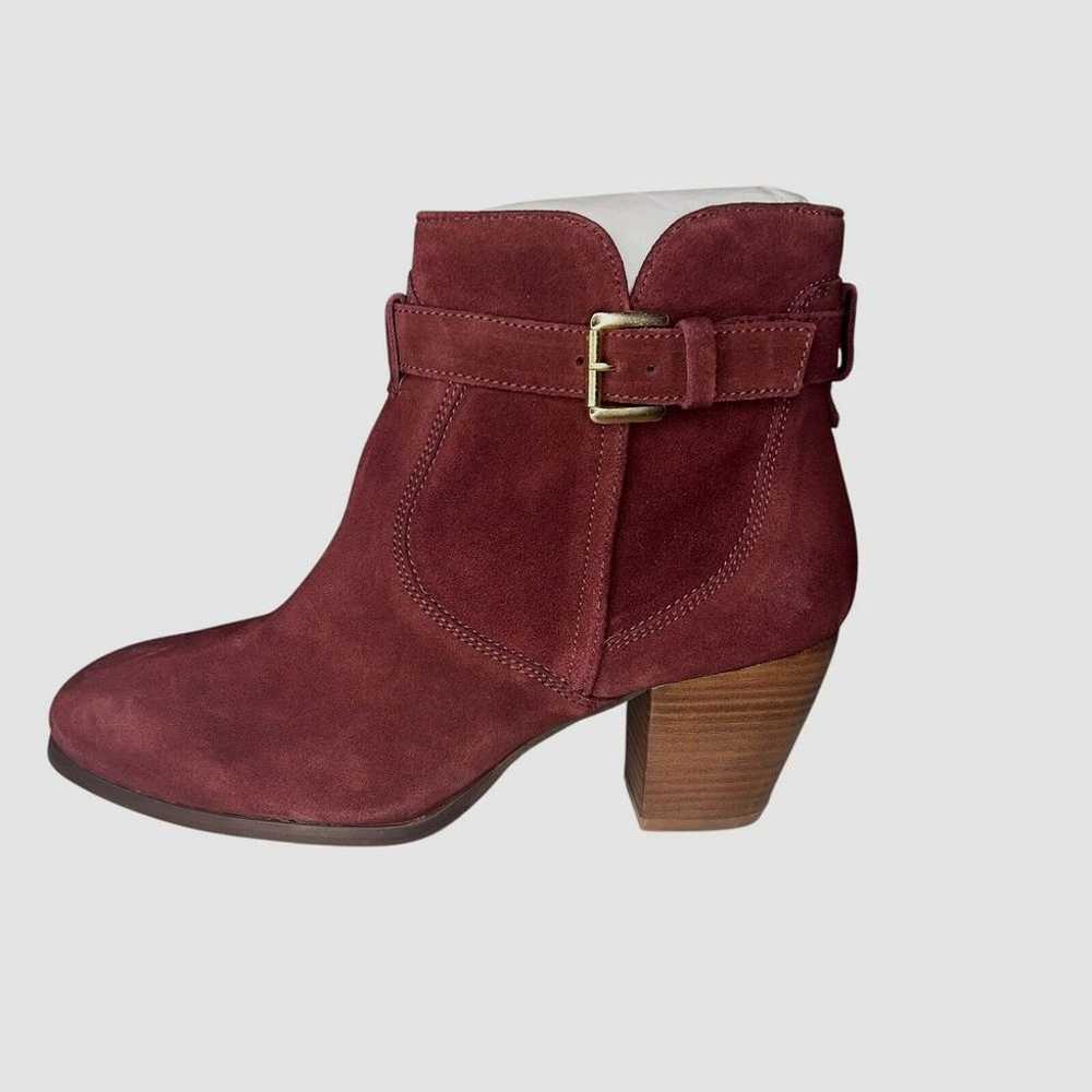 Diba Sleek Burgundy Suede Leather Bootie Women's … - image 1