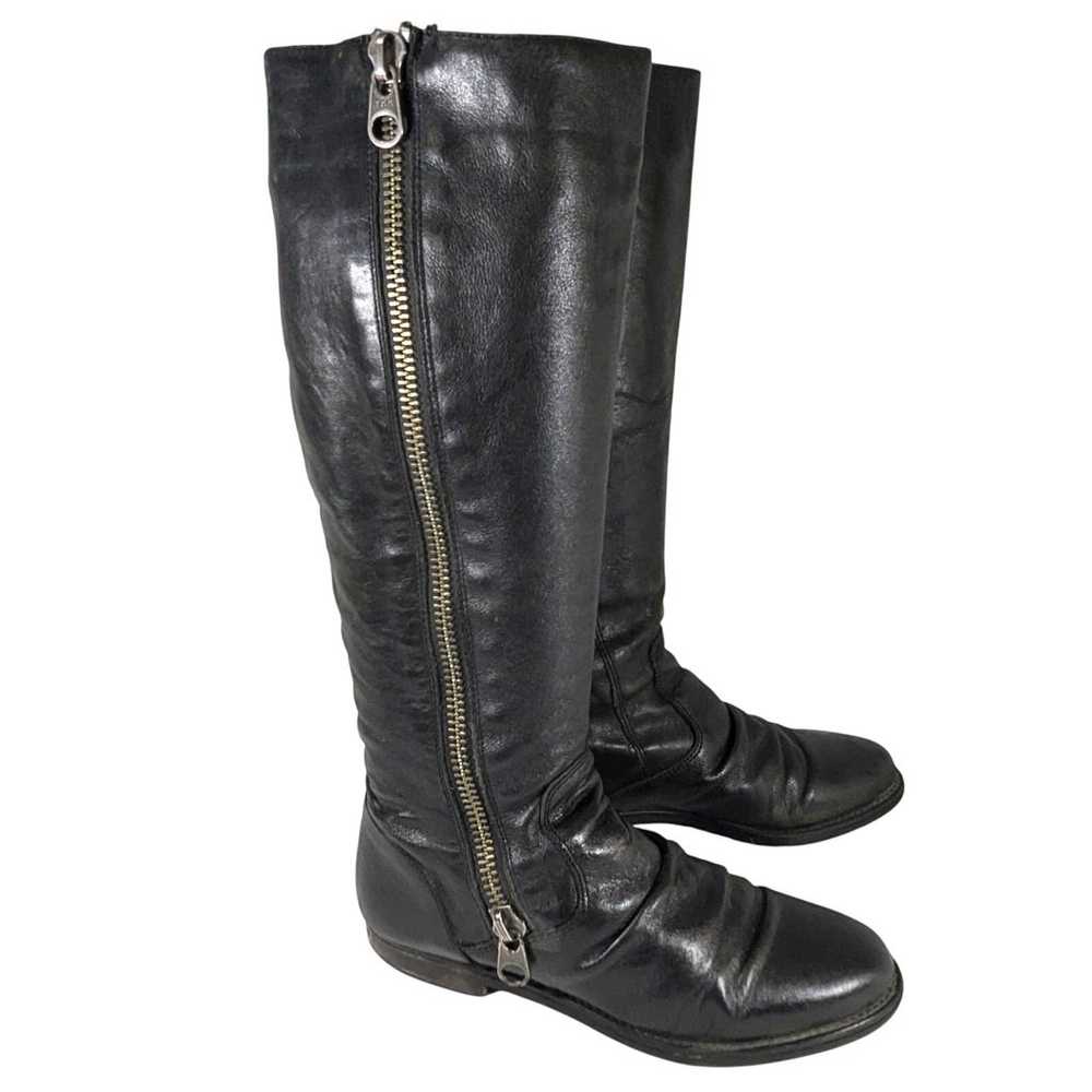 STEVE MADDEN! BLACK GENUINE LEATHER BIKER/MOTO ST… - image 1