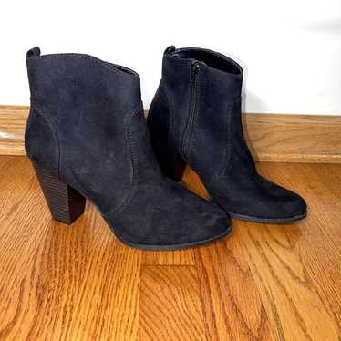 Express | Black Faux Suede Heeled Booties | Size 9