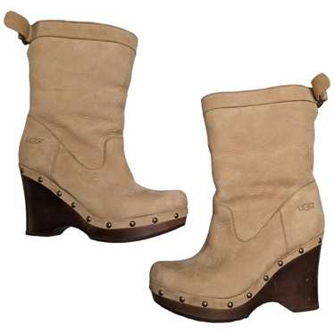 Ugg Carnegie Tan Nubuck Leather Shearling Lined S… - image 1