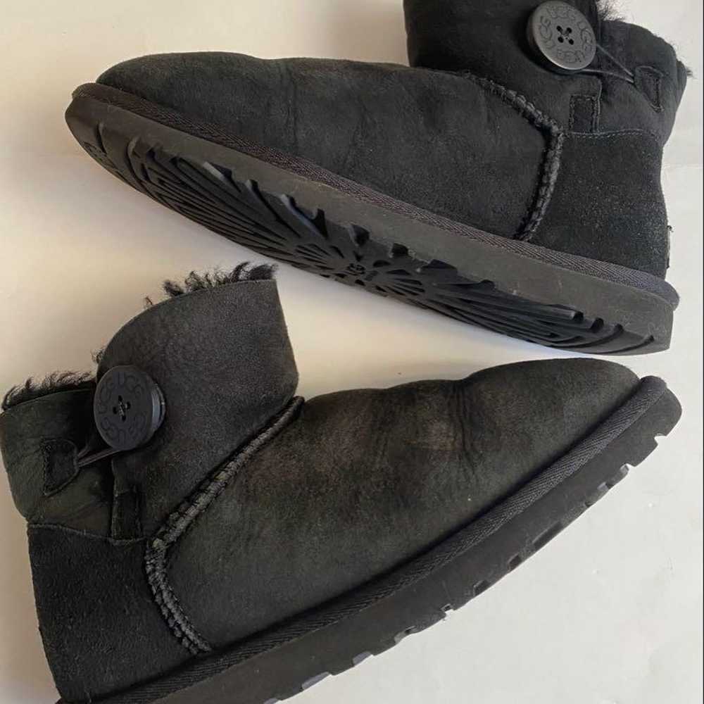 UGG Black Sheepskin Boots with Buttons 23cm - image 6