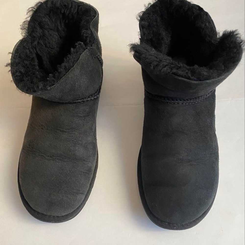 UGG Black Sheepskin Boots with Buttons 23cm - image 8