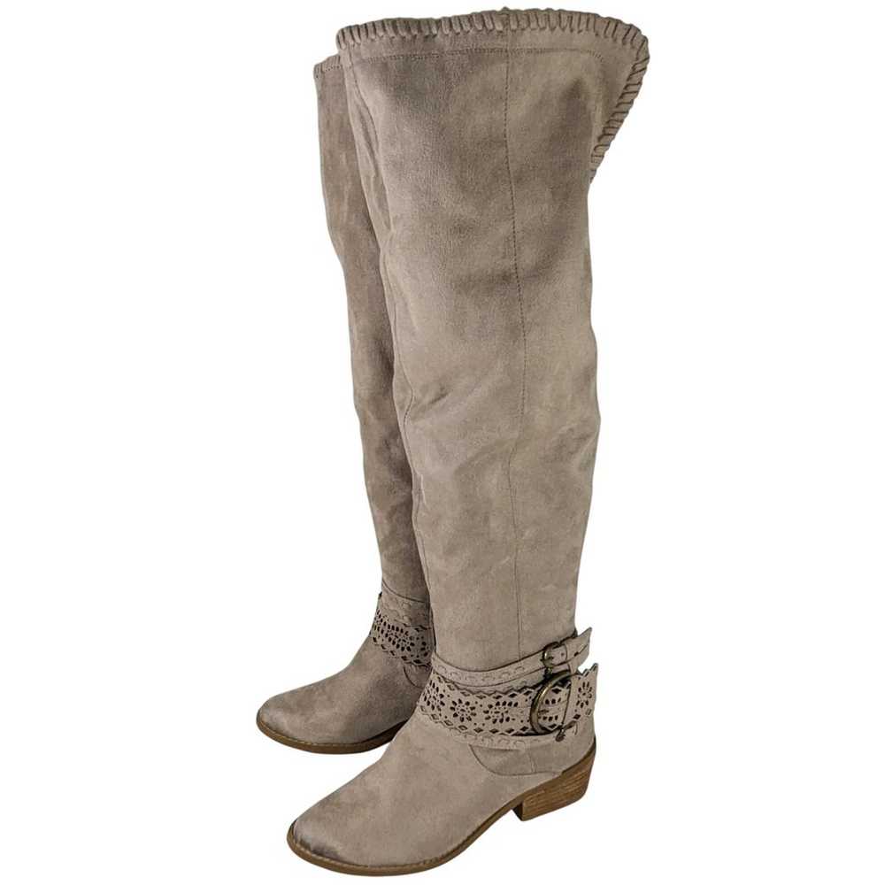 NOT RATED! FAWN BEIGE/TAN FAUX SUEDE OVER THE KNE… - image 11