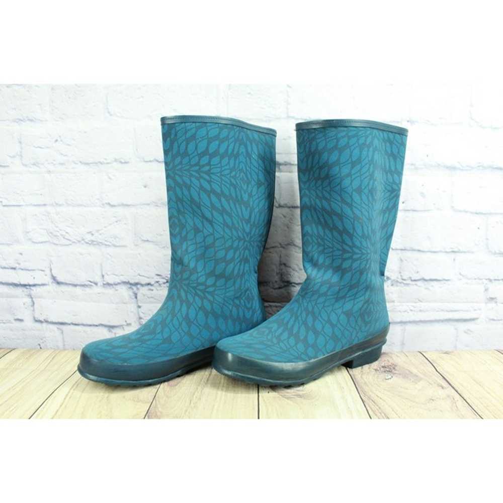 LL Bean Wellie Women's Blue Rubber Pull On Waterp… - image 2