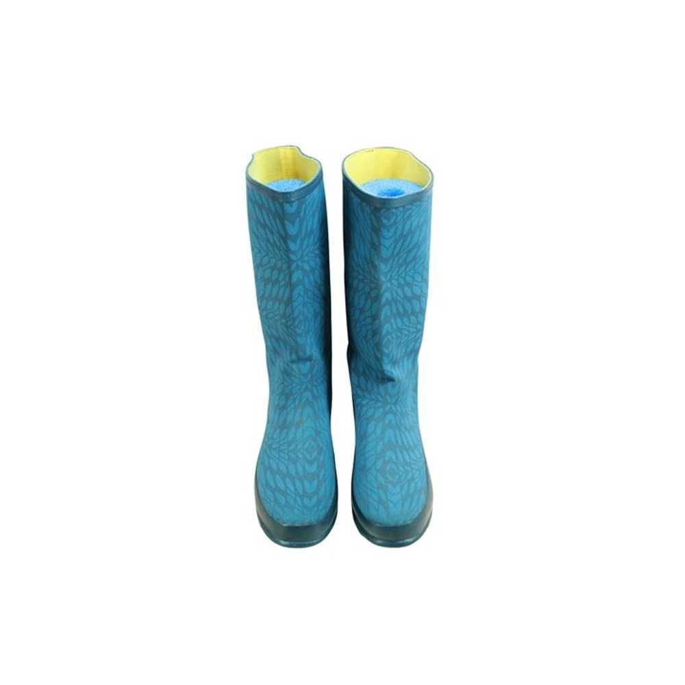 LL Bean Wellie Women's Blue Rubber Pull On Waterp… - image 5