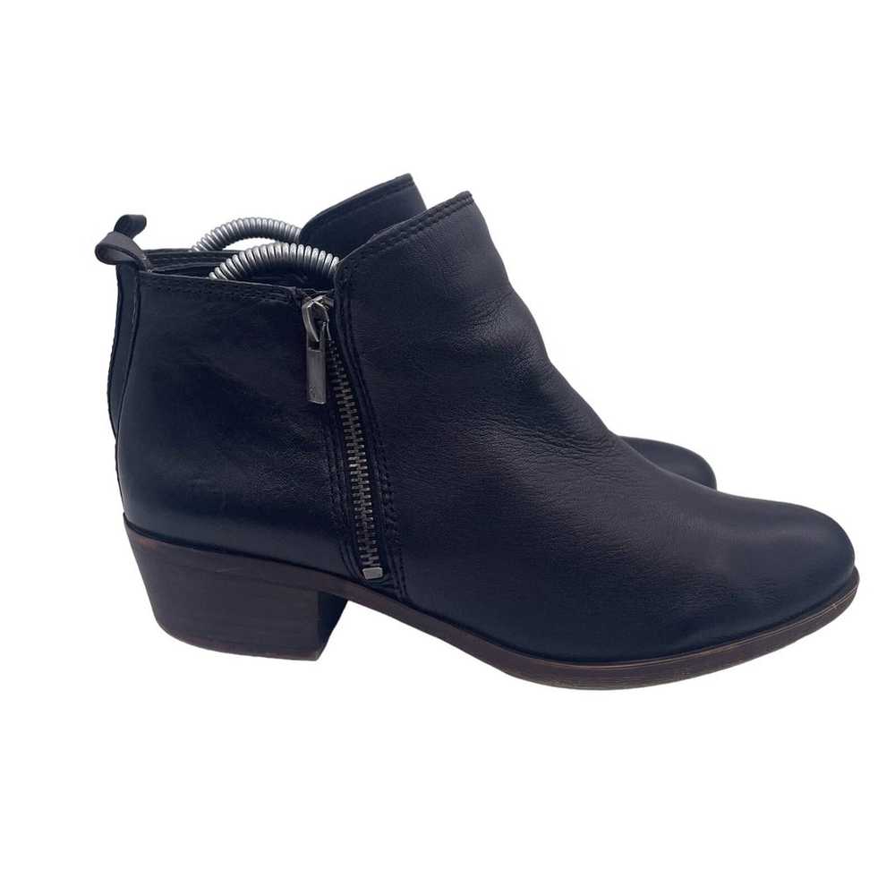 Lucky Brand Basel Leather Booties Black Heel Zipp… - image 2