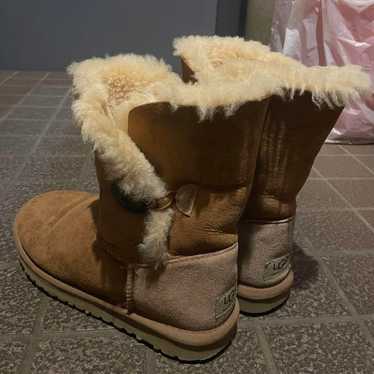 UGG Sheepskin Boots Camel Bailey Button