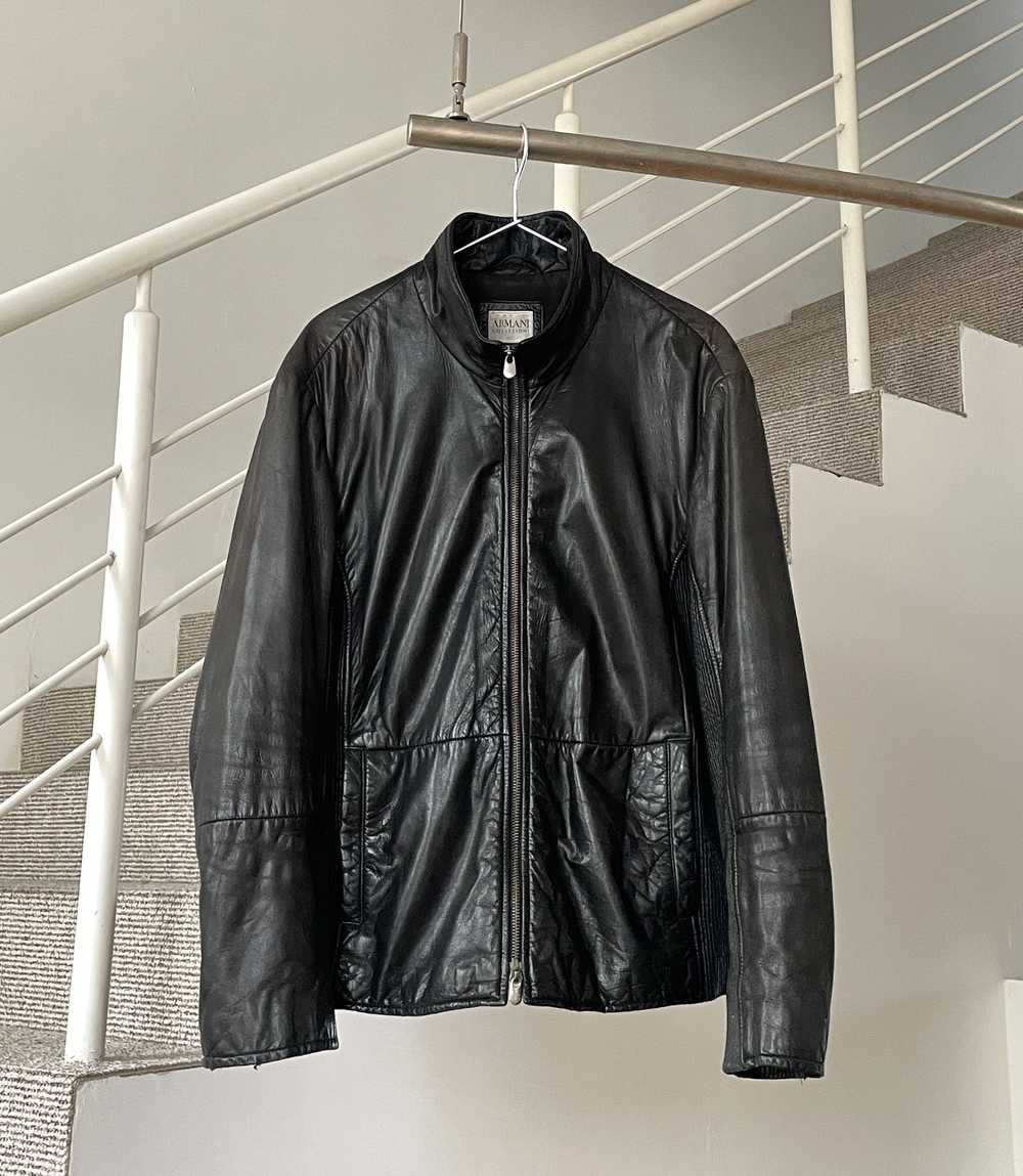 Armani × Leather Jacket × Vintage ARMANI COLLEZIO… - image 1