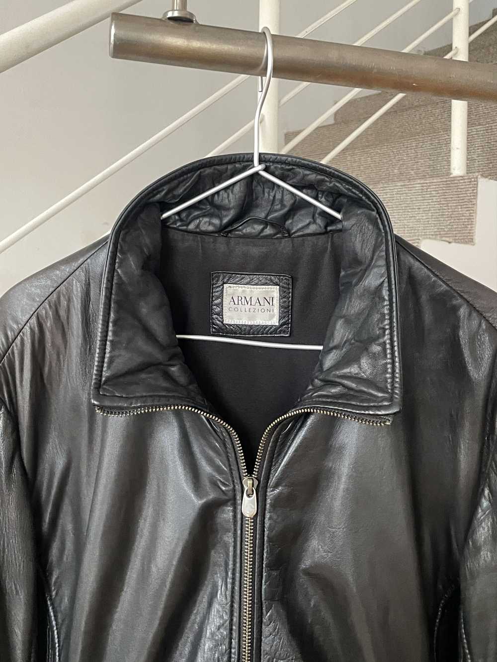 Armani × Leather Jacket × Vintage ARMANI COLLEZIO… - image 3