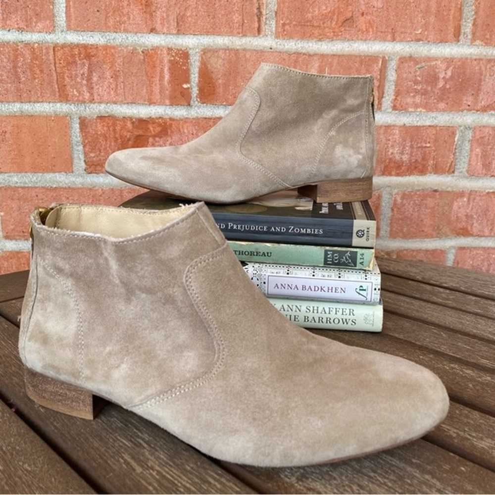 EUC Barneys New York Fawn Suede Booties 3/4 inch … - image 1