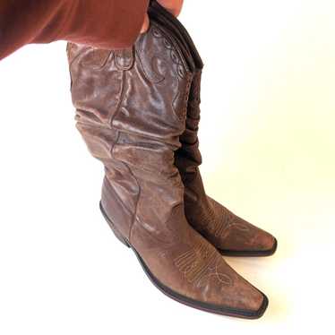 Steve Madden “Saddle” Slouchy Cowboy Boots - image 1