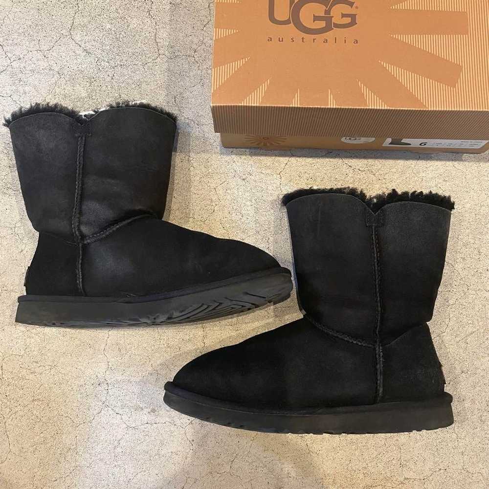 UGG Sheepskin Boots Black Short - image 2