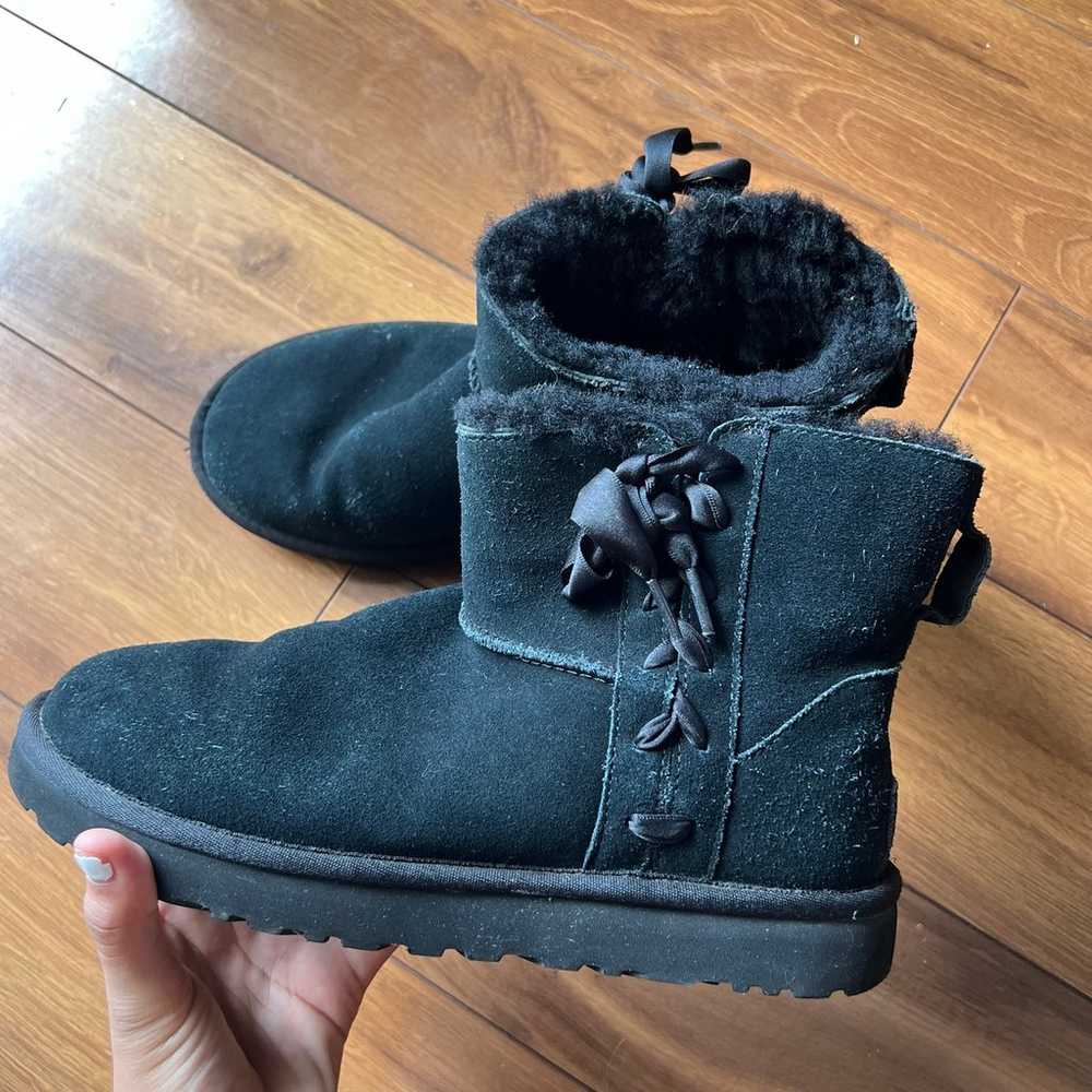 UGG Australia Boots Bailey Bow II Black Bow Sheep… - image 1