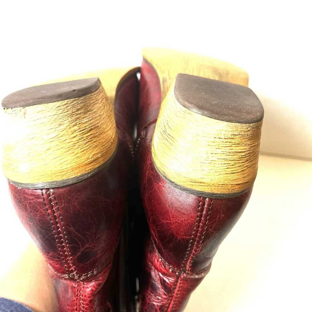 Dingo Red Leather Boots Womens 9M Zip Up Pointed … - image 7