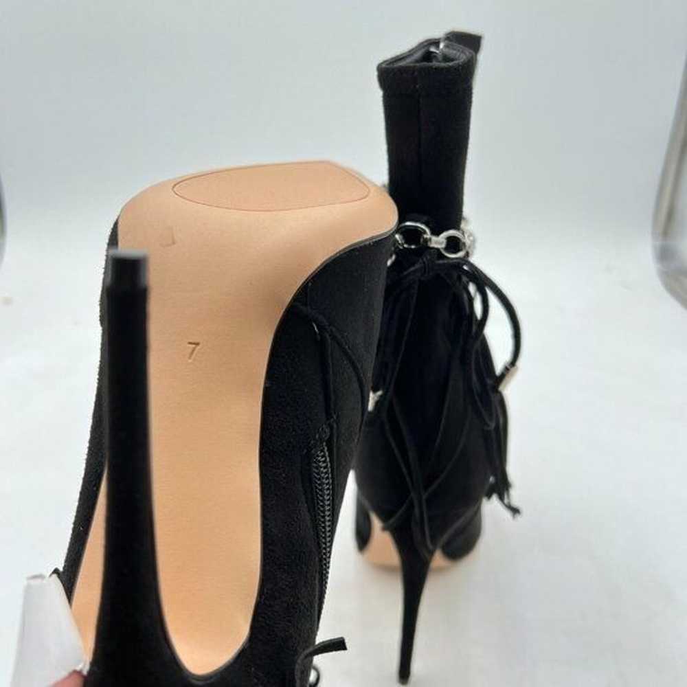 FSJ Black Tassels Metal Chains Pointed Toe High H… - image 6