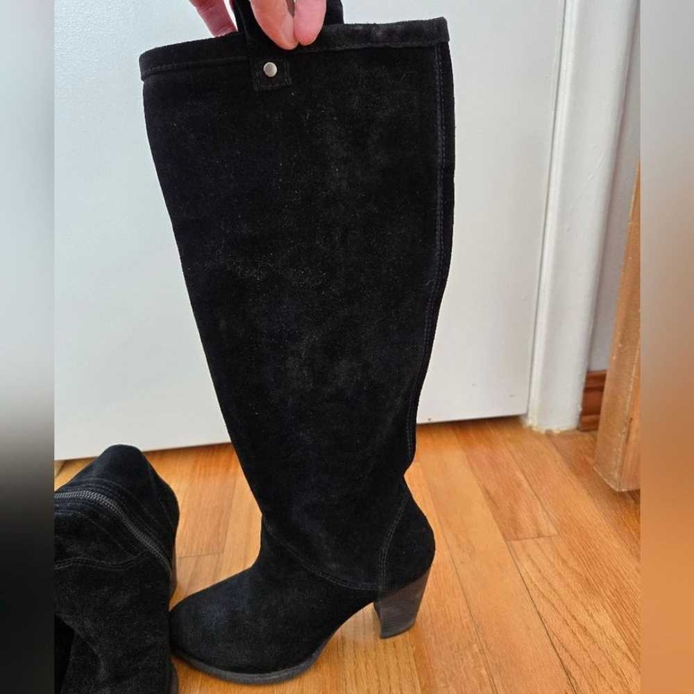 UGG boots Suede Knee high womans size 6.5 Black - image 4