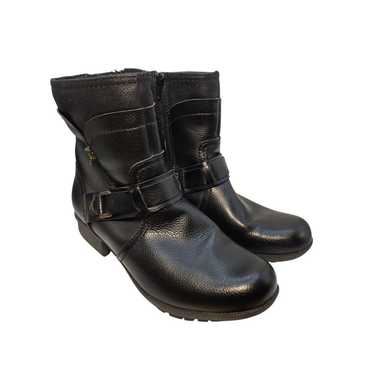 Clarks Womens Riddle Avant Black Boots Side Zip Bi