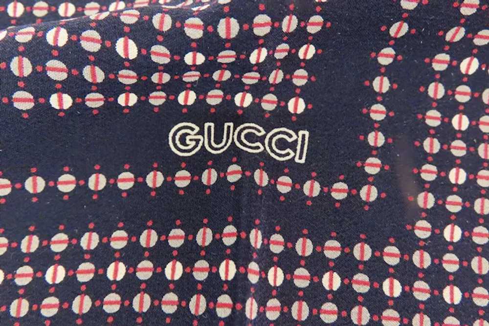 Vintage Silk Gucci Scarf 16" Square Pocket Square - image 3