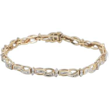 10K 1.50 Ctw Baguette Diamond Wavy Link Tennis Br… - image 1