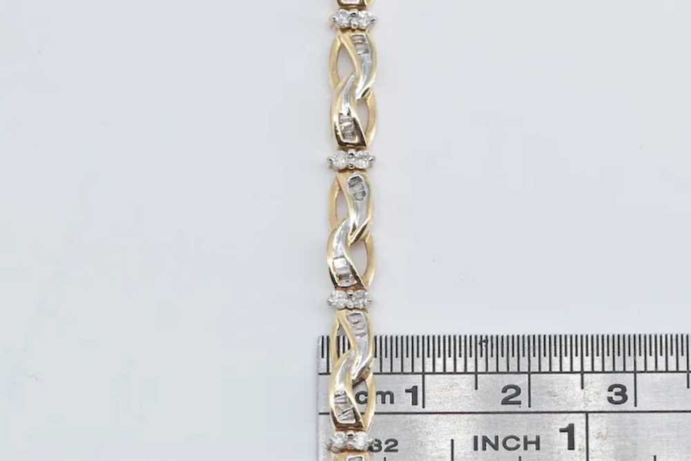 10K 1.50 Ctw Baguette Diamond Wavy Link Tennis Br… - image 4