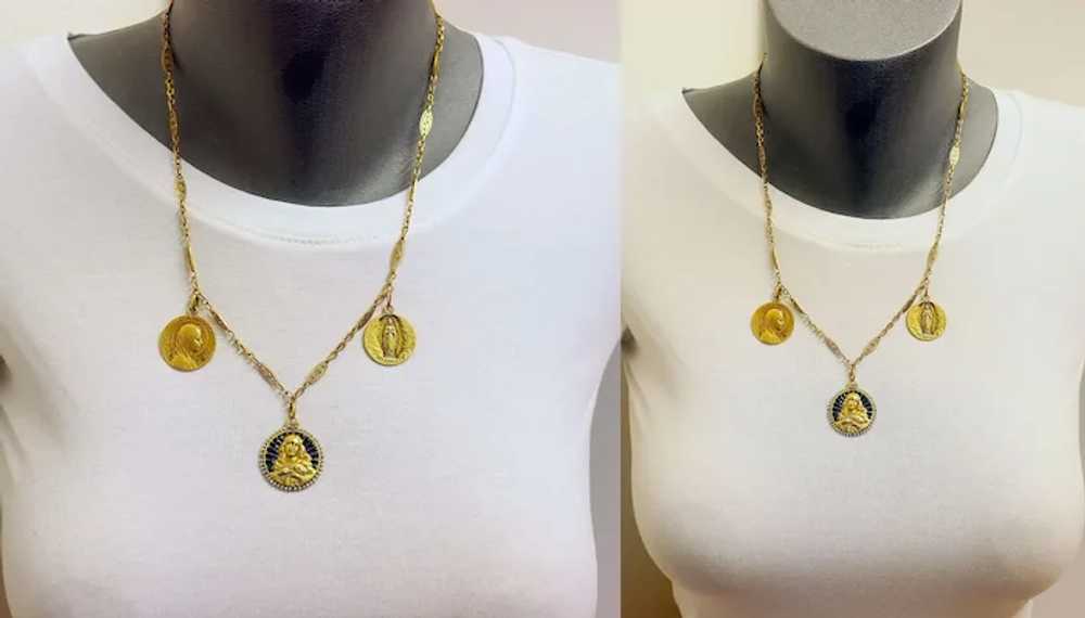 Plique à jour, all 18K. Gold Necklace Exceptional… - image 8