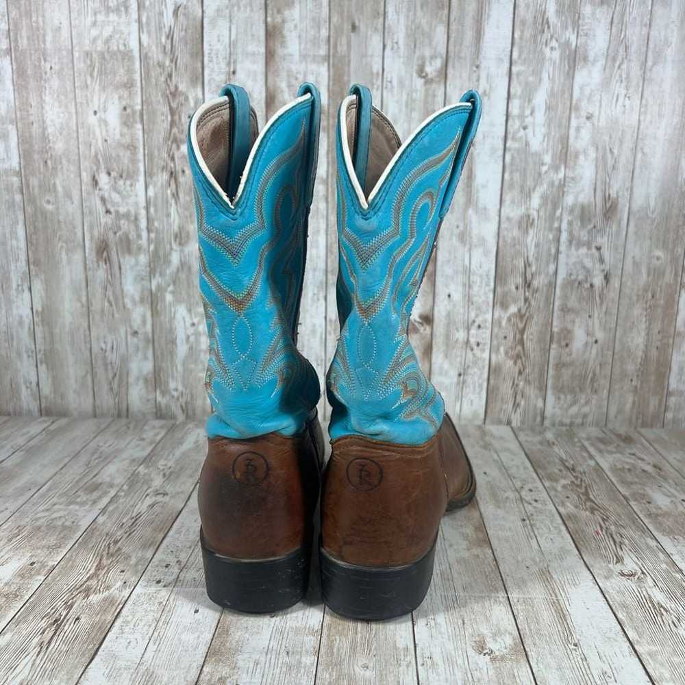 Tony Lama Western Cowgirl Boots Turquoise Brown L… - image 3