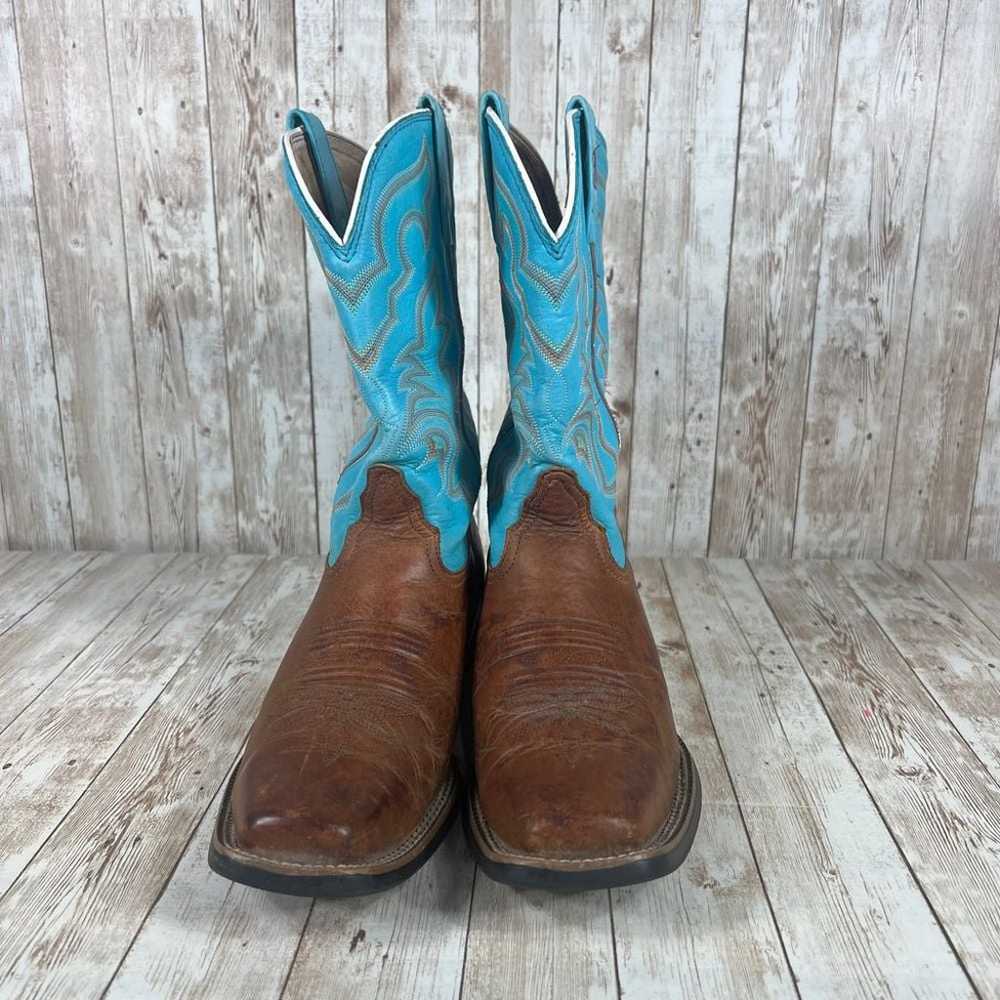 Tony Lama Western Cowgirl Boots Turquoise Brown L… - image 4