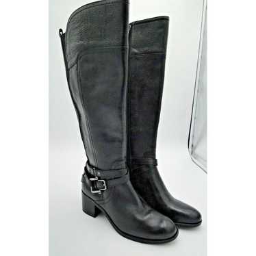 Marc Fisher Kacee Tall Black Leather Riding Boots… - image 1