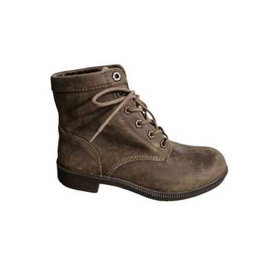 Kodiak Brown Leather Waterproof Lace Up Booties