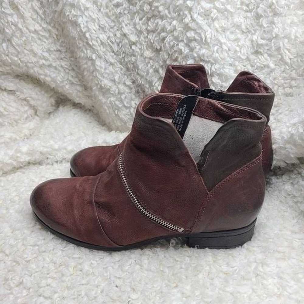 Miz Mooz Solace Burgundy Leather Ankle Boots sz 4… - image 2