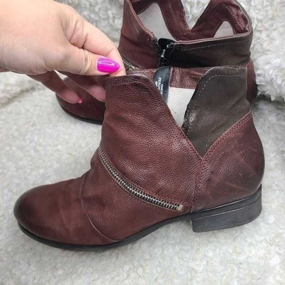 Miz Mooz Solace Burgundy Leather Ankle Boots sz 4… - image 3