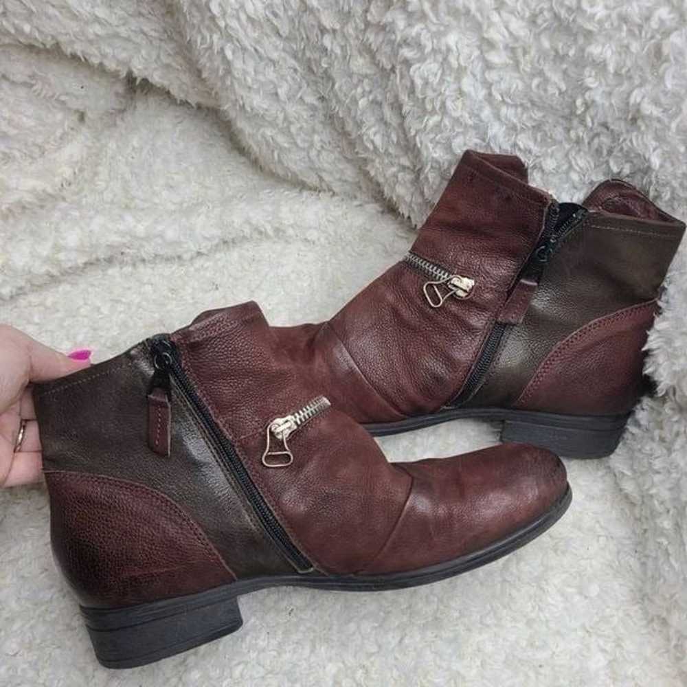 Miz Mooz Solace Burgundy Leather Ankle Boots sz 4… - image 4