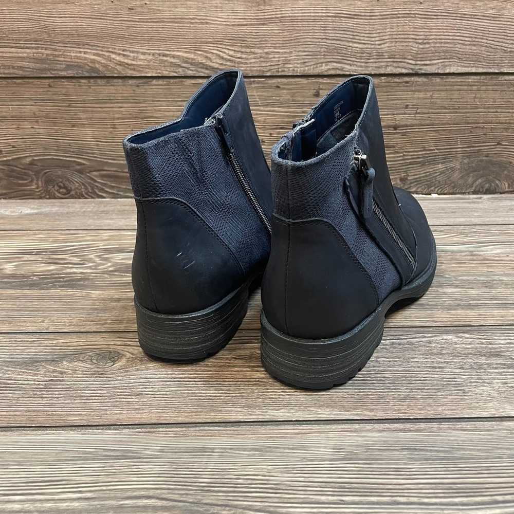 Earth Jordan Navy Leather Zip Booties Boots SZ 12… - image 6