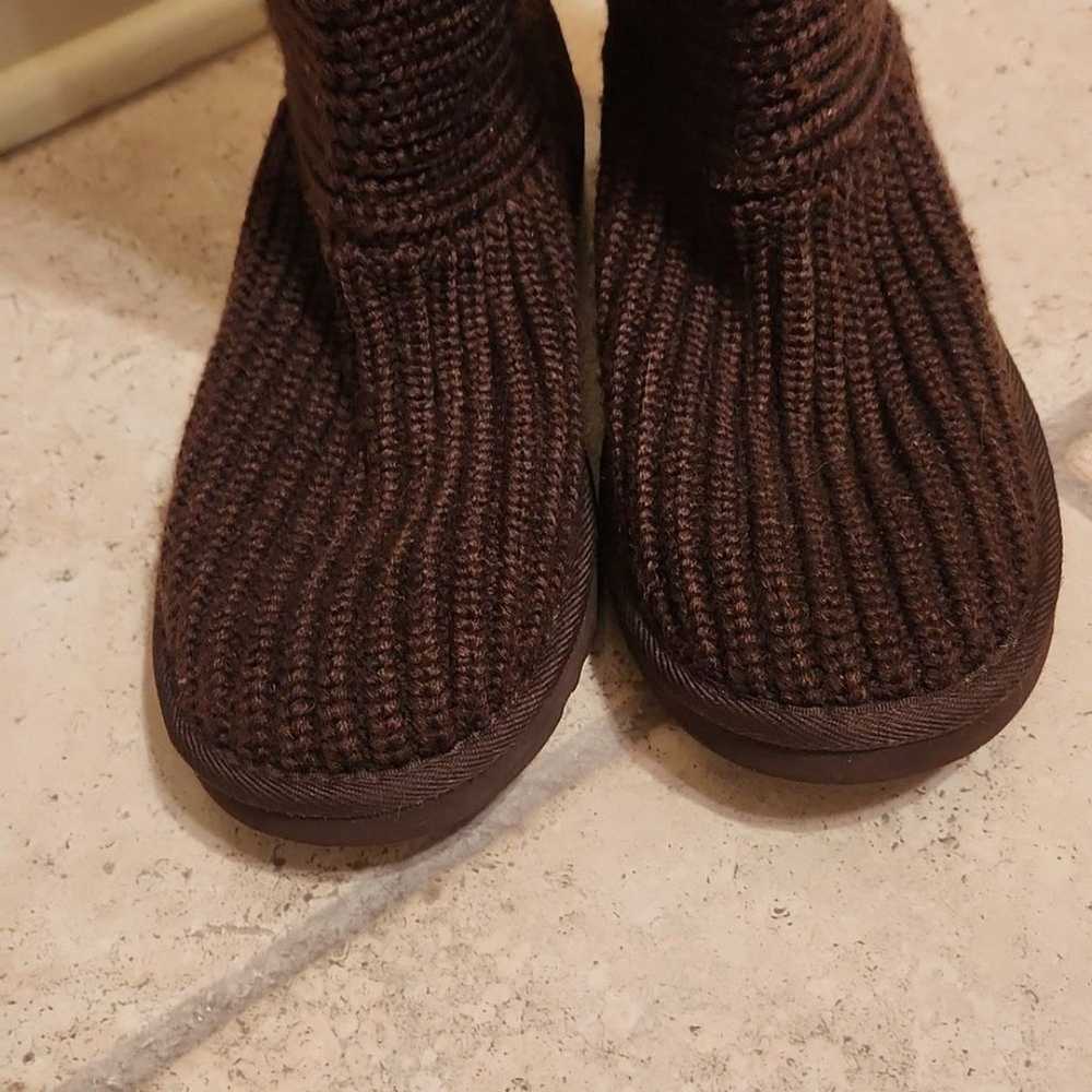 Ugg Women's Classic Cardy Brown Knit Winter Boots… - image 4