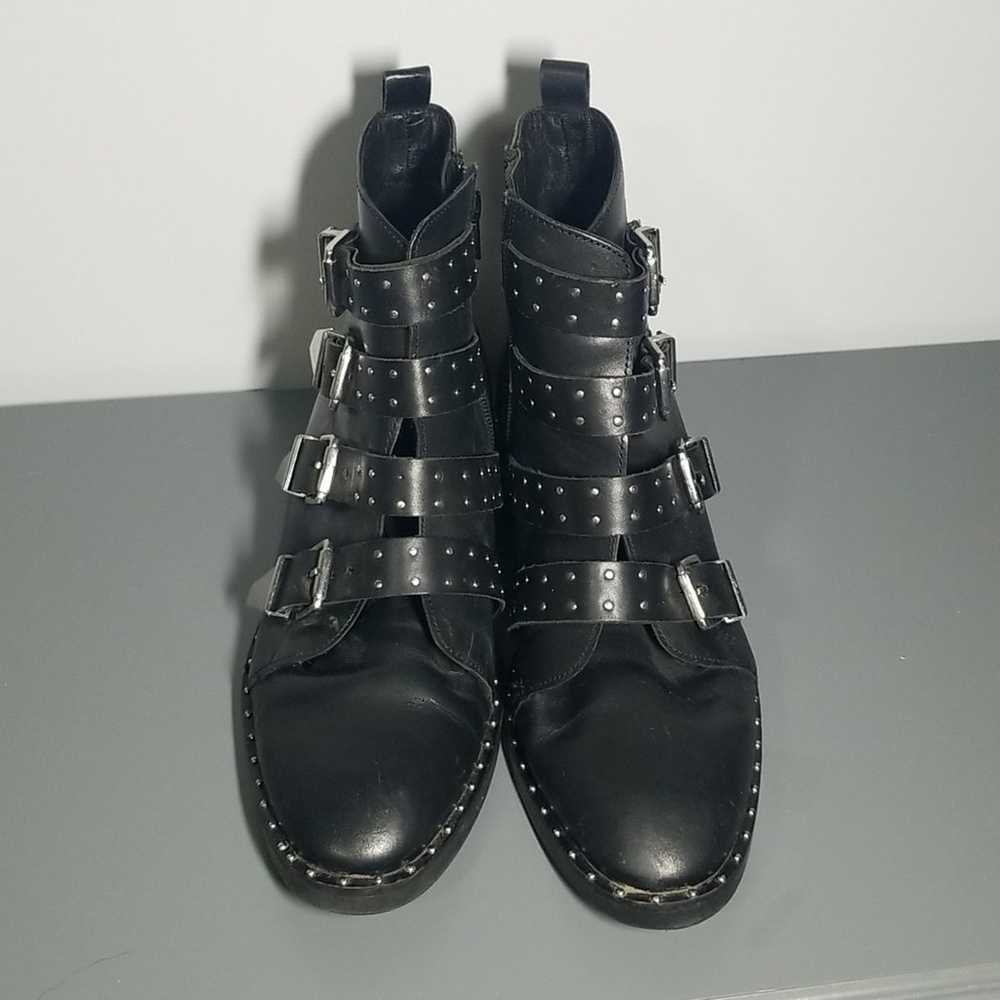 Office London strappy studded black moto boots - image 2