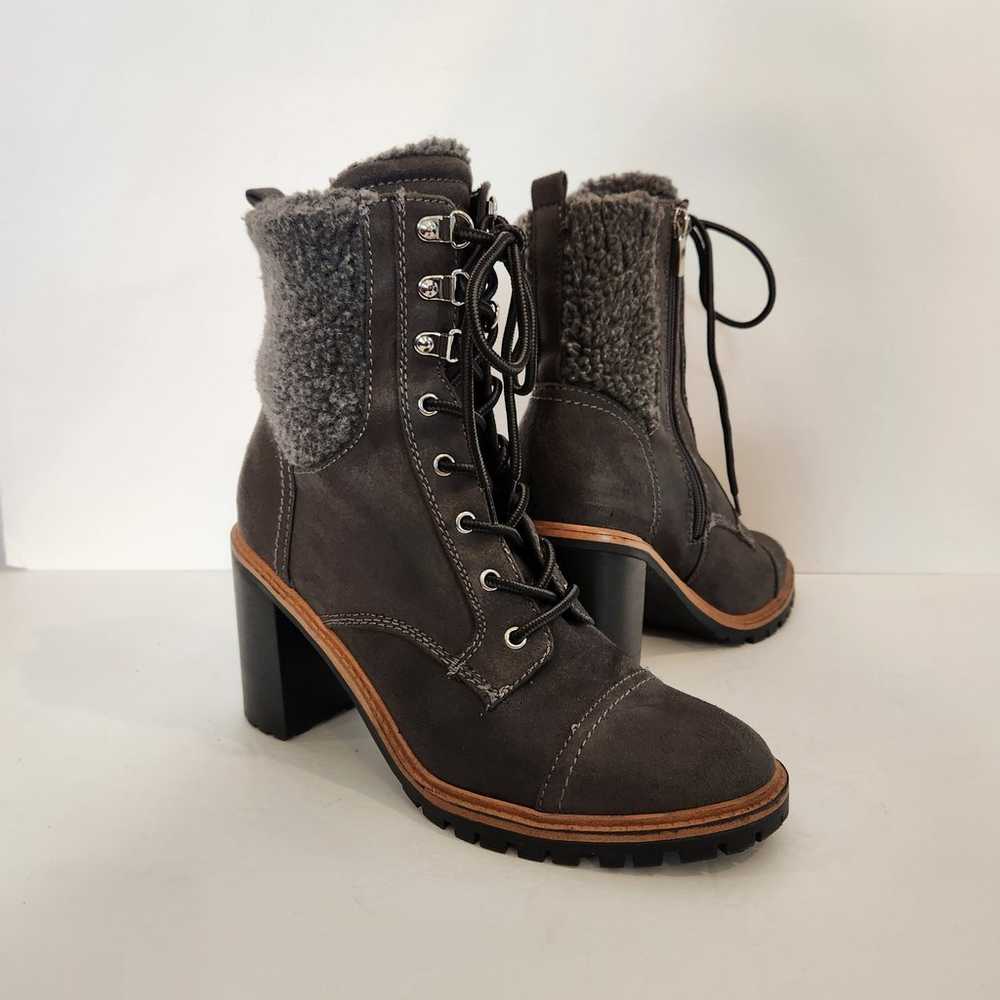 NINE WEST Perry 2 Dark Grey Brown Faux Suede Sher… - image 1