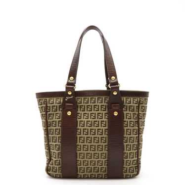 Fendi Zucchino Zucca Pattern Tote Bag Shoulder Se… - image 1