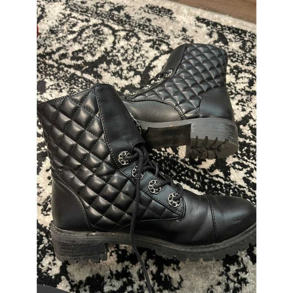 KellParker Quilted Mallory Black Combat Boot Sz 7 - image 7